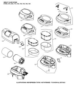 Kt735-3102 Air Intake Diagram and Parts List for KT735-3102  Cub Cadet Lawn Tractor